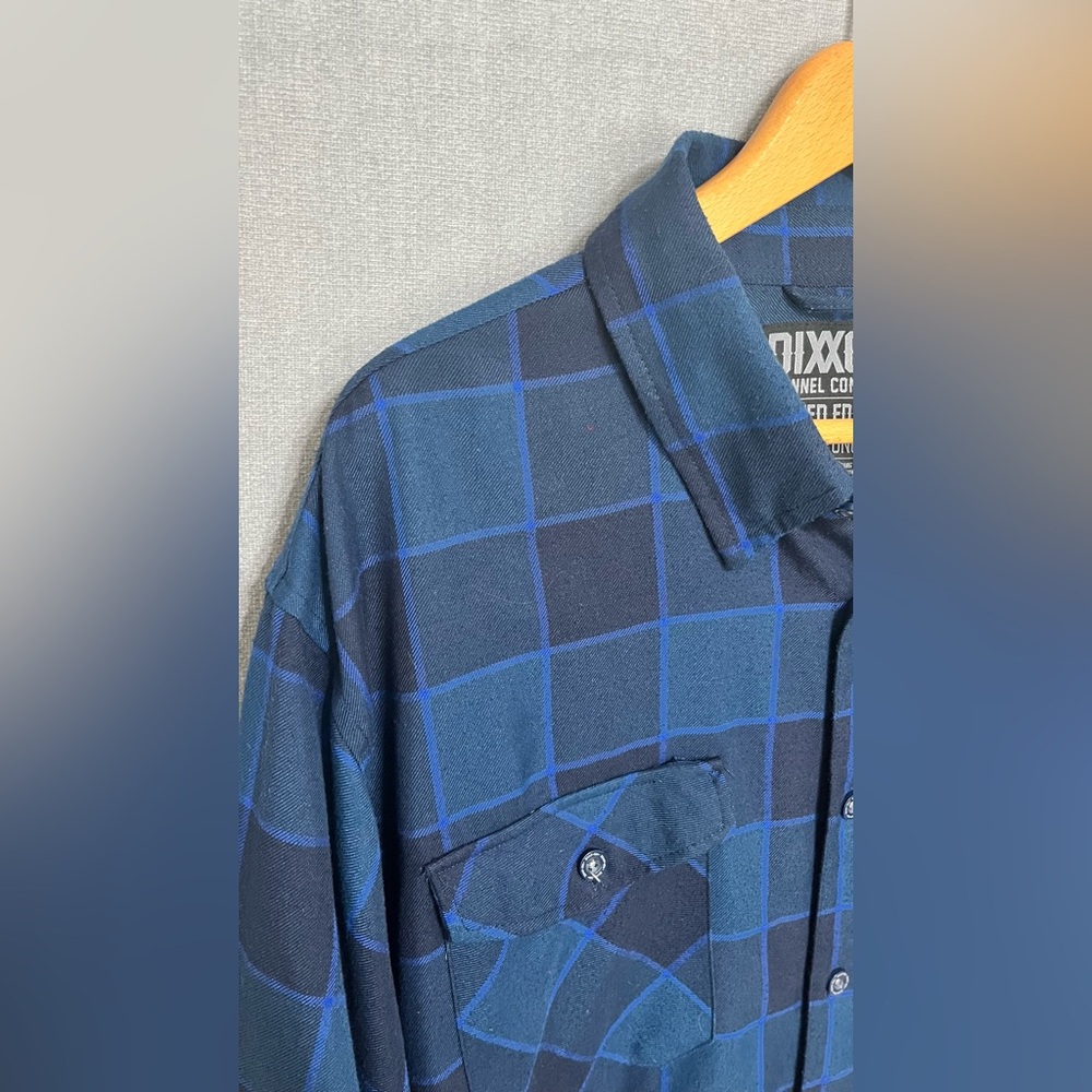 DIXXON / Snap-On Limited Edition Men's Blue Green Black Plaid Flannel Shirt - Picture 9 of 9